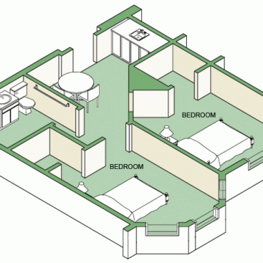Braemar at Wallkill Semi-Private Room Floor Plan